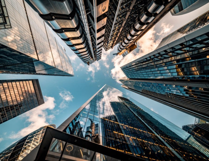 A group of professionals collaborating in an office setting